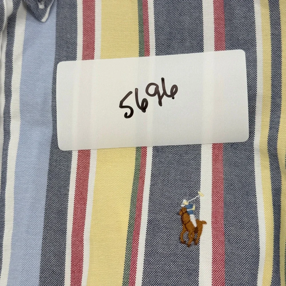Polo Ralph Lauren Mens XXL Classic Fit Multi Color Striped Oxford Shirt Long Slv